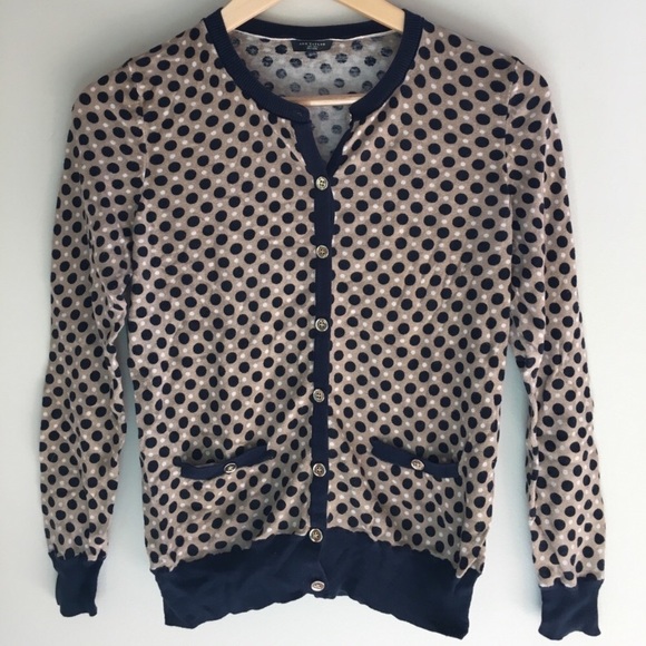 Ann Taylor Sweaters - Ann Taylor petite polka dot cardigan
